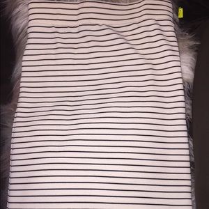 Cream and black pencil skirt